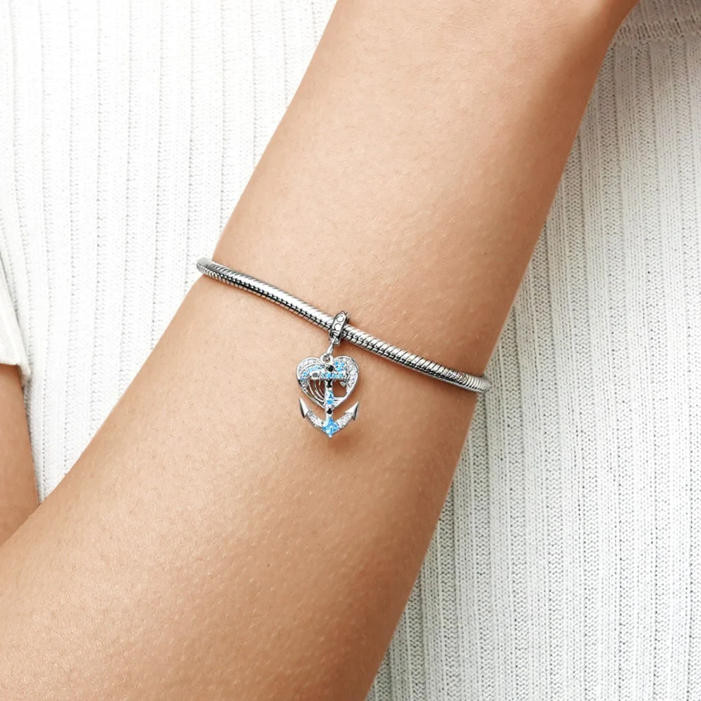 Gnoce Anchor Dangling Marine Charm Platinum-plated Silver Blend - Image 5