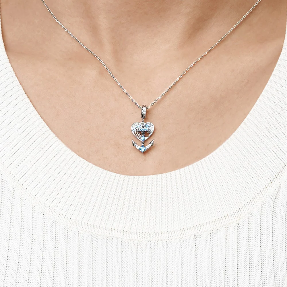 Gnoce Anchor Dangling Marine Charm Platinum-plated Silver Blend - Image 7