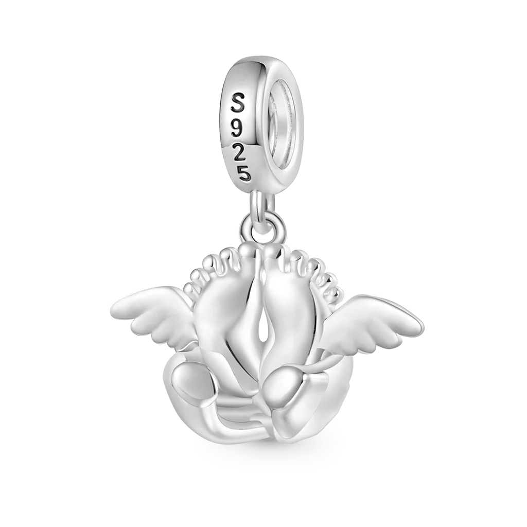 Gnoce Angel Baby Memorial Birthstone Charm Platinum-plated Silver Blend - Image 2