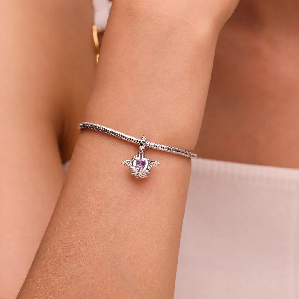 Gnoce Angel Baby Memorial Birthstone Charm Platinum-plated Silver Blend - Image 6