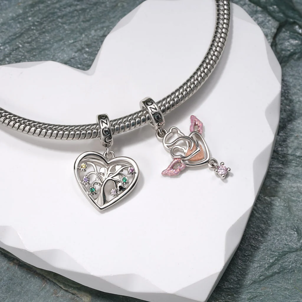 Gnoce Angel Glow-in-the-Dark Charm Platinum-plated Silver Blend - Image 5