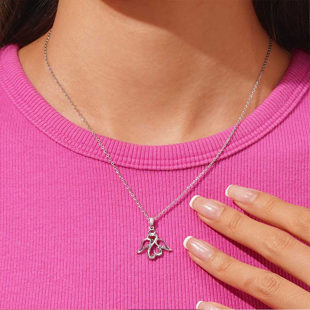 Gnoce Angel Love Wings Birthstone Necklace - Image 6