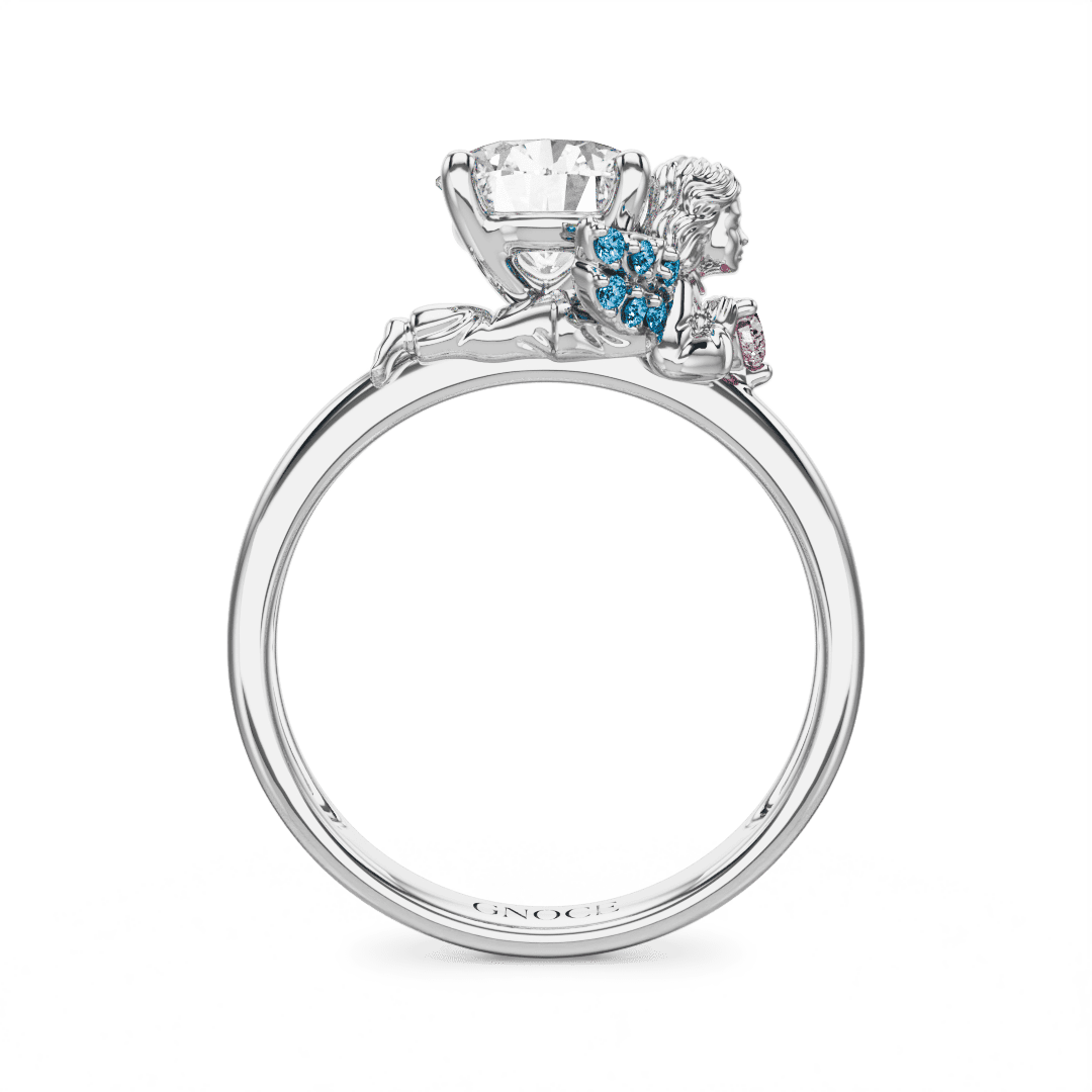 Gnoce Angel Embraces Moissanite Ring Platinum-plated Silver Blend - Image 5