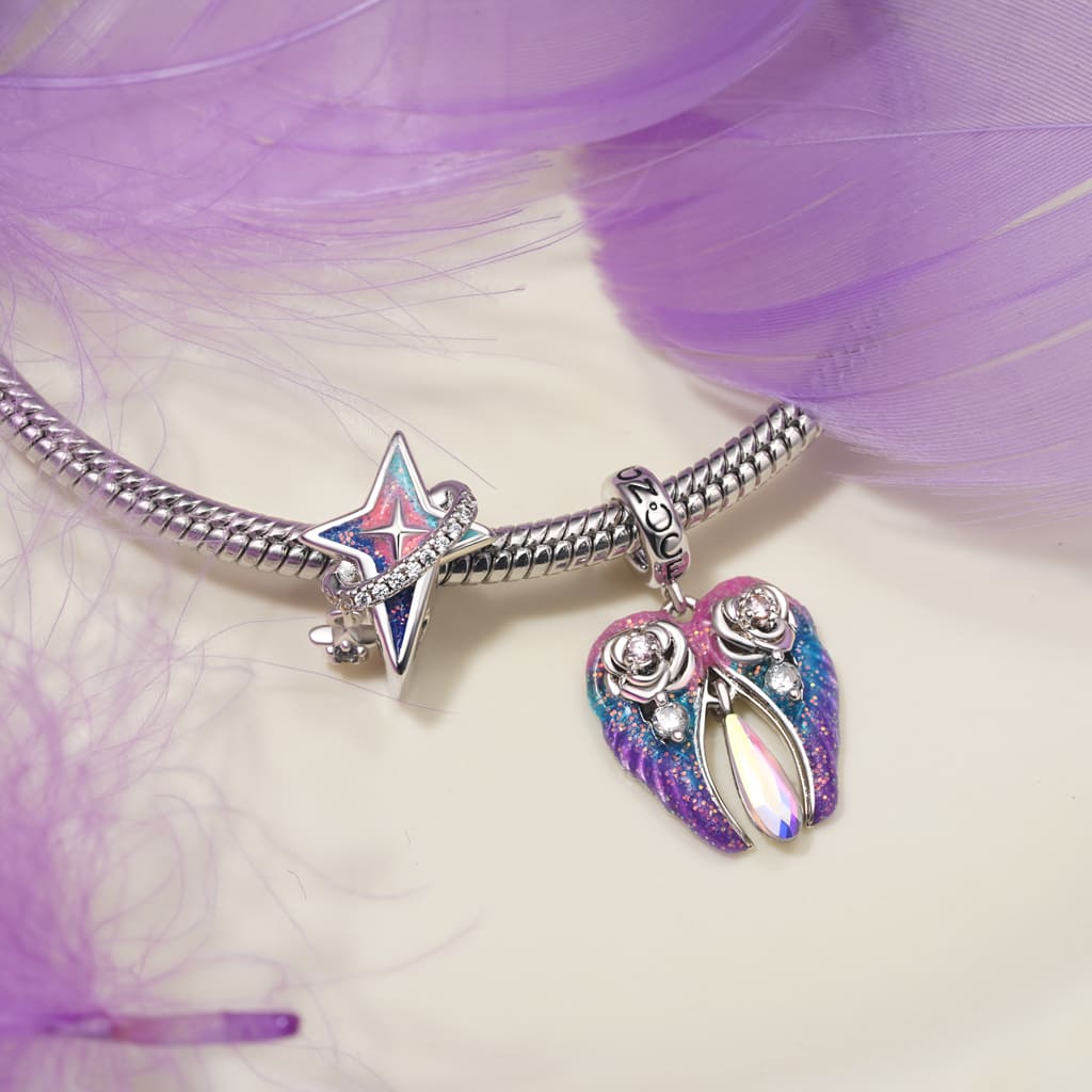 Gnoce Angel Wing Charm Platinum-plated Silver Blend - Image 3