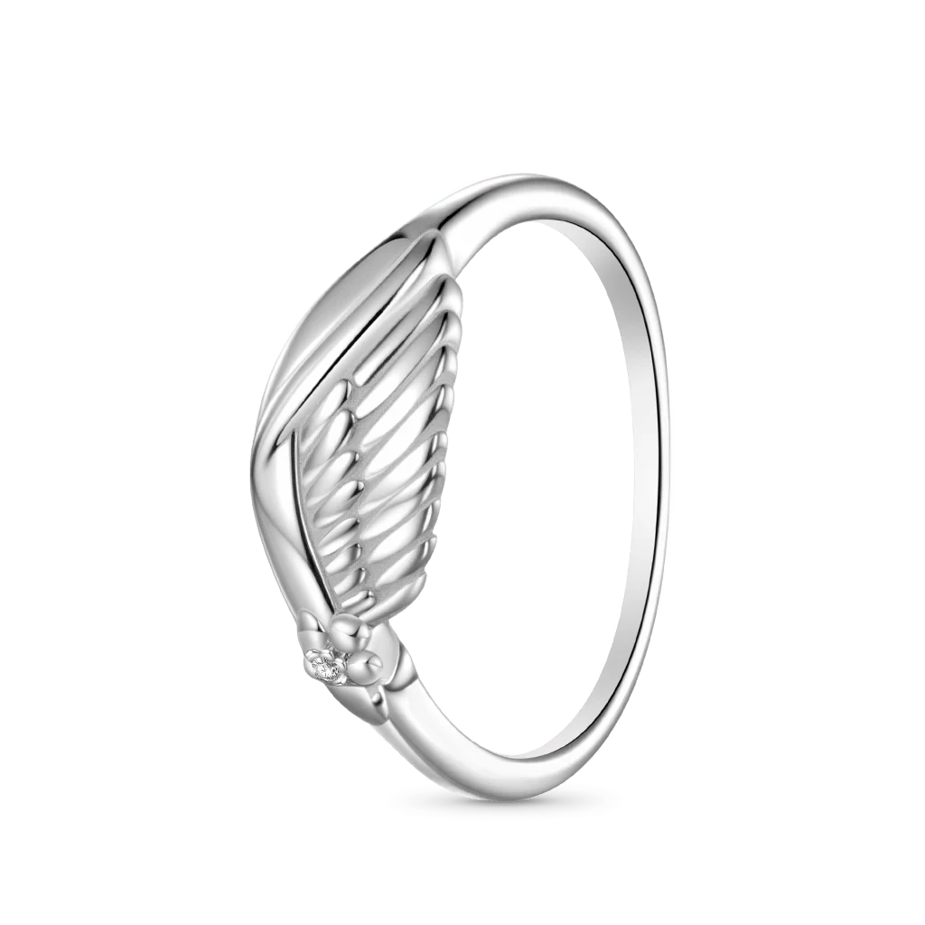 Gnoce Angel Wing Ring Platinum-plated Silver Blend - Image 4