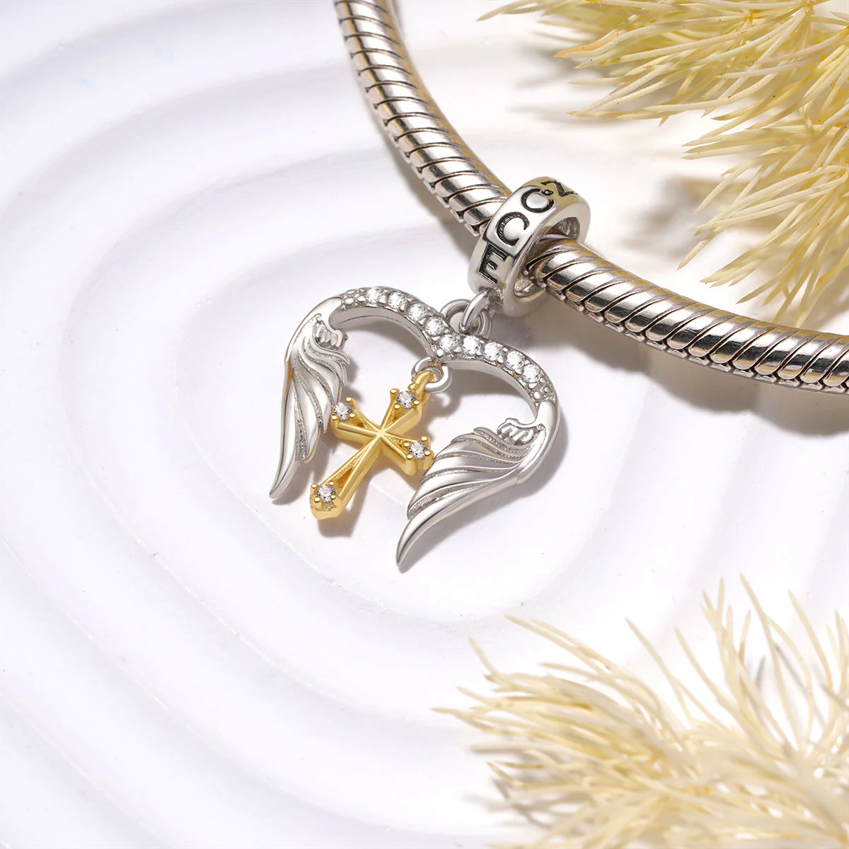 Gnoce Angel Wings Cross Pendant Dangle Charm - Image 2