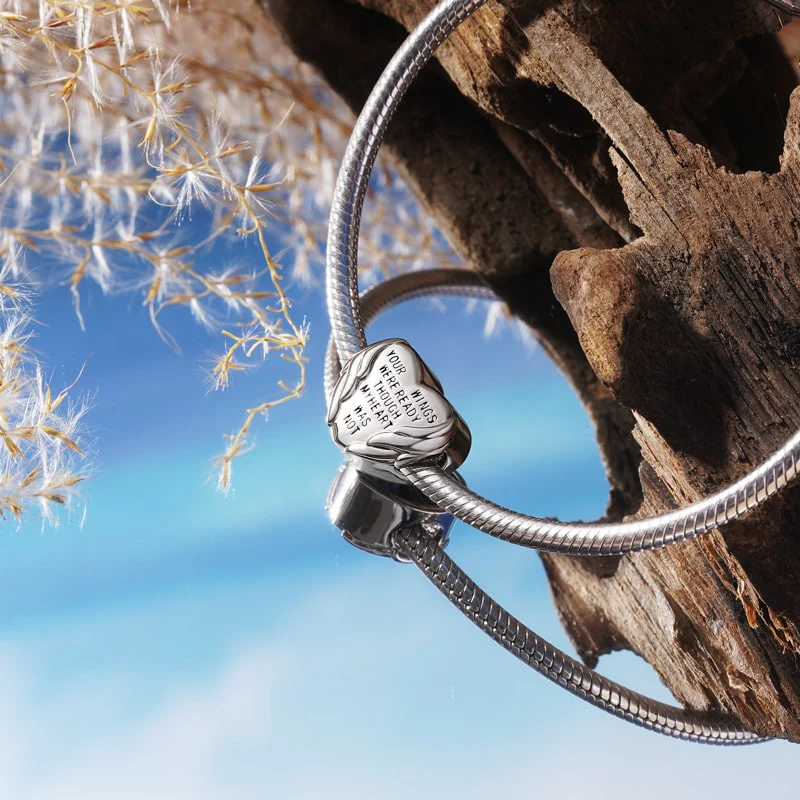 Gnoce Angel Wings Love Heart Personalized Charm Platinum-plated Silver Blend - Image 2