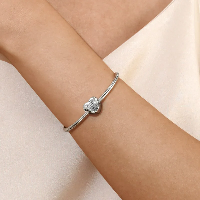Gnoce Angel Wings Love Heart Personalized Charm Platinum-plated Silver Blend - Image 4