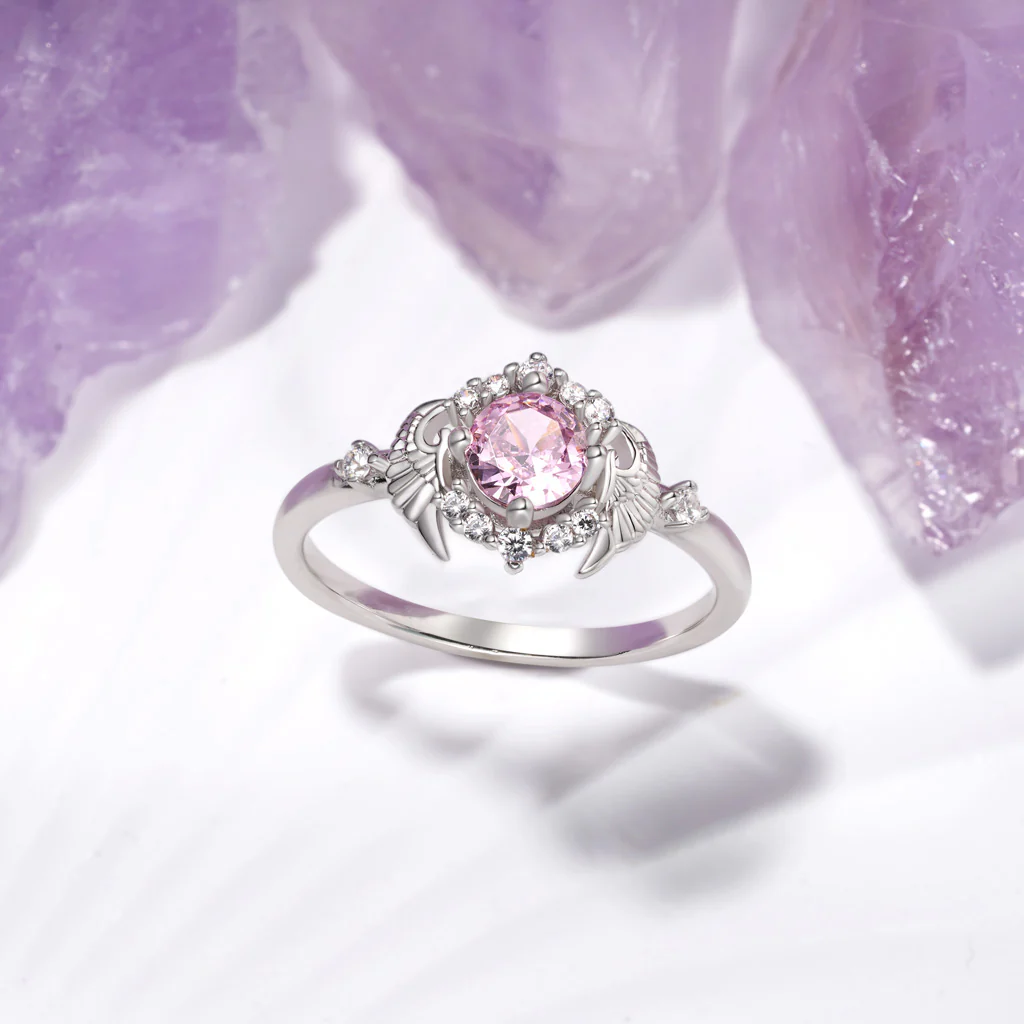 Gnoce Angel Wings Diamond-cut Ring Platinum-plated Silver Blend - Image 3