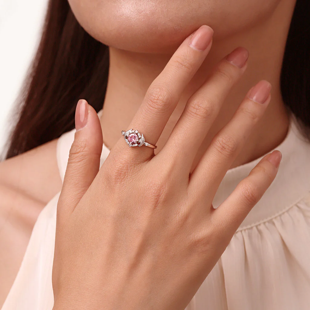 Gnoce Angel Wings Diamond-cut Ring Platinum-plated Silver Blend - Image 4