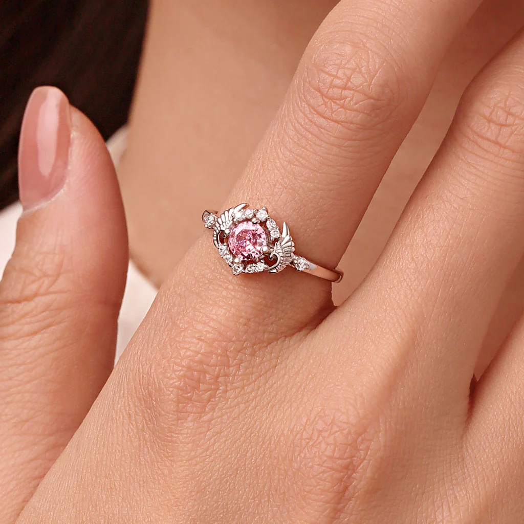Gnoce Angel Wings Diamond-cut Ring Platinum-plated Silver Blend - Image 5
