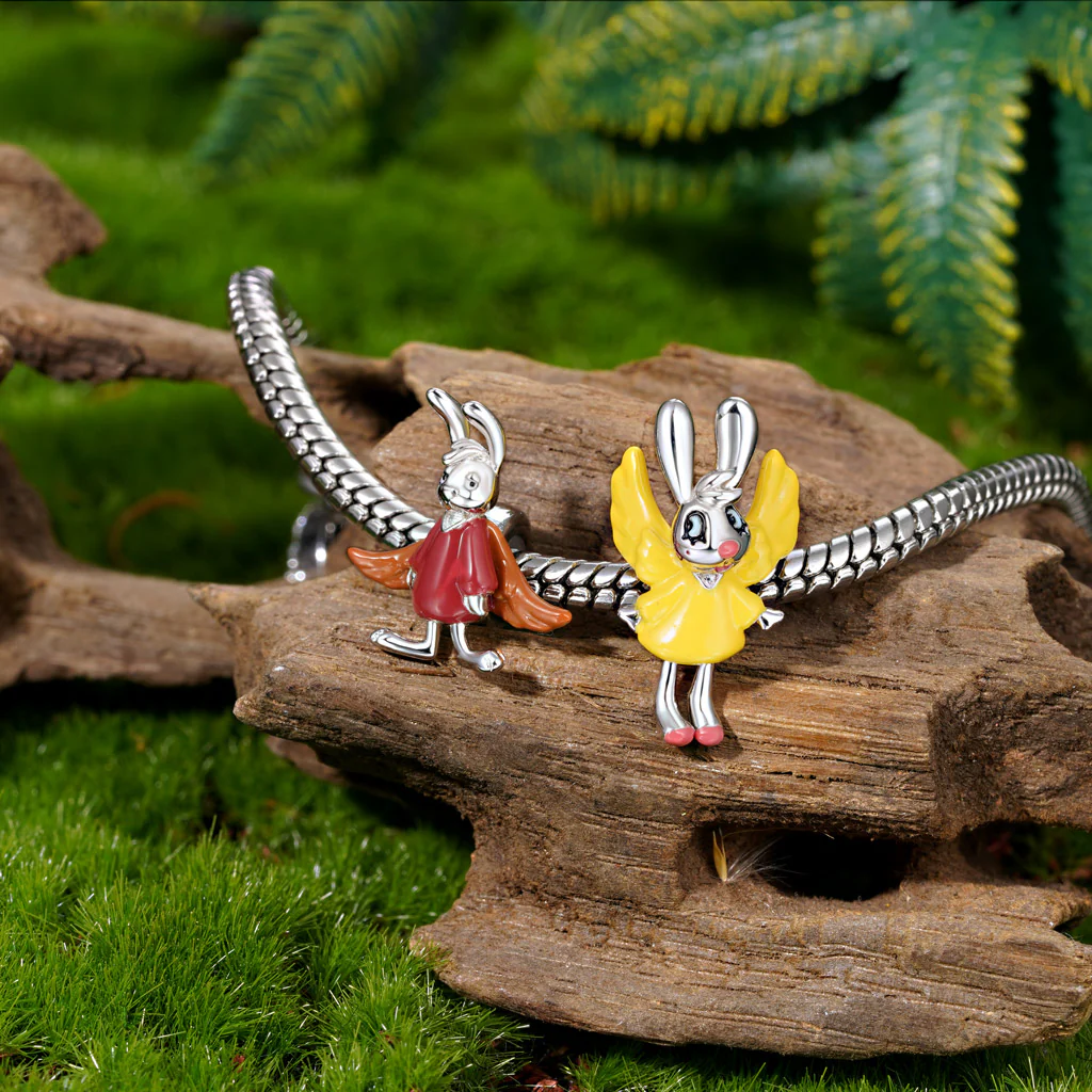 Gnoce Angel Hare Zag Detective Charm Platinum-plated Silver Blend - Image 3