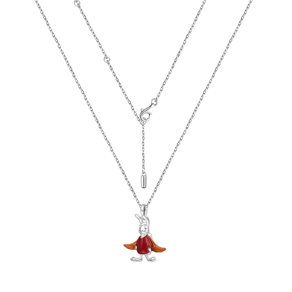 Gnoce Angel Hare Zag Detective Necklace Platinum-plated Silver Blend - Image 3