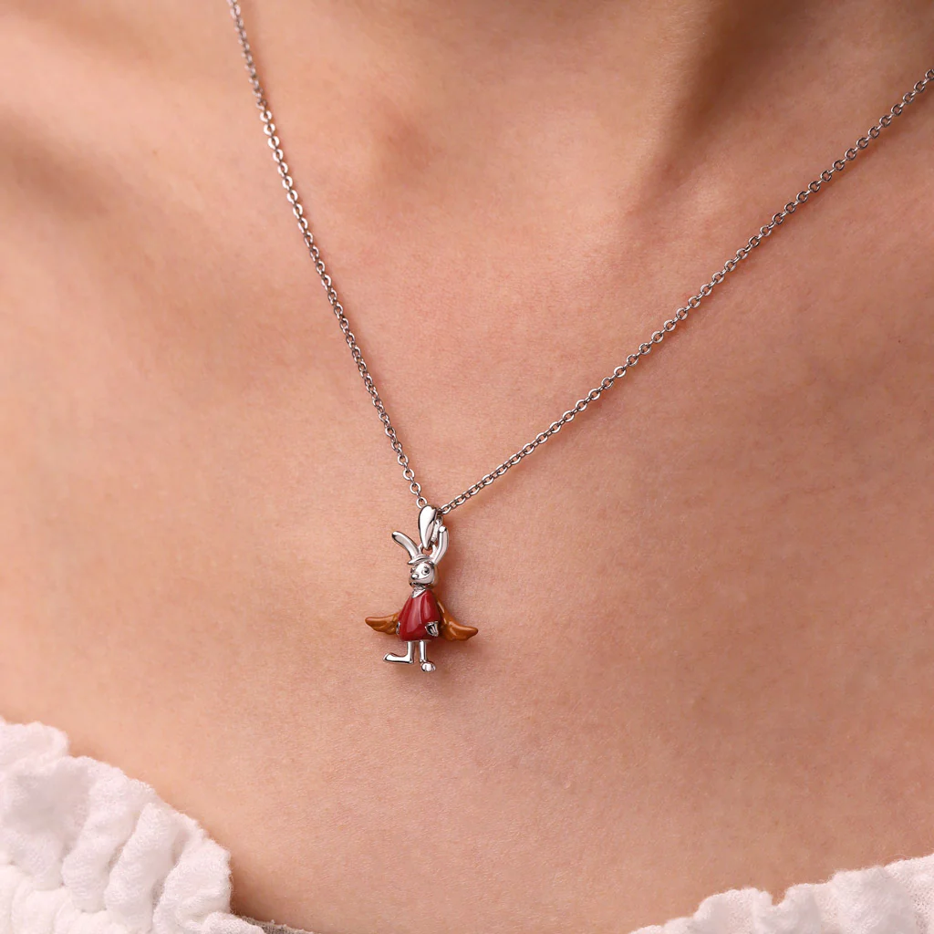 Gnoce Angel Hare Zag Detective Necklace Platinum-plated Silver Blend - Image 6