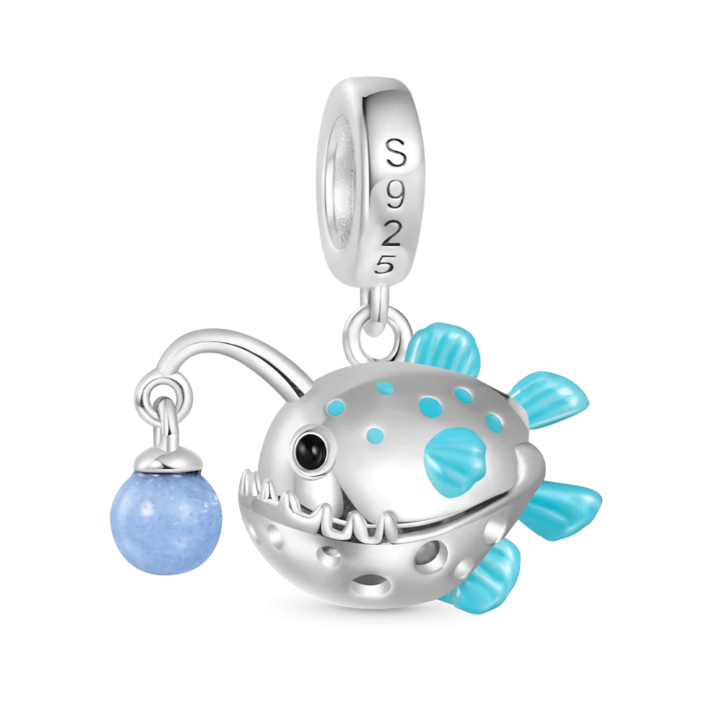 Gnoce Anglerfish Glow-in-the-Dark Charm Platinum-plated Silver Blend - Image 2