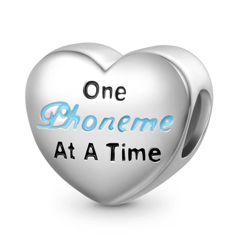 Gnoce "Changing The World" Aphasia Heart Charm Platinum-plated Silver Blend - Image 2