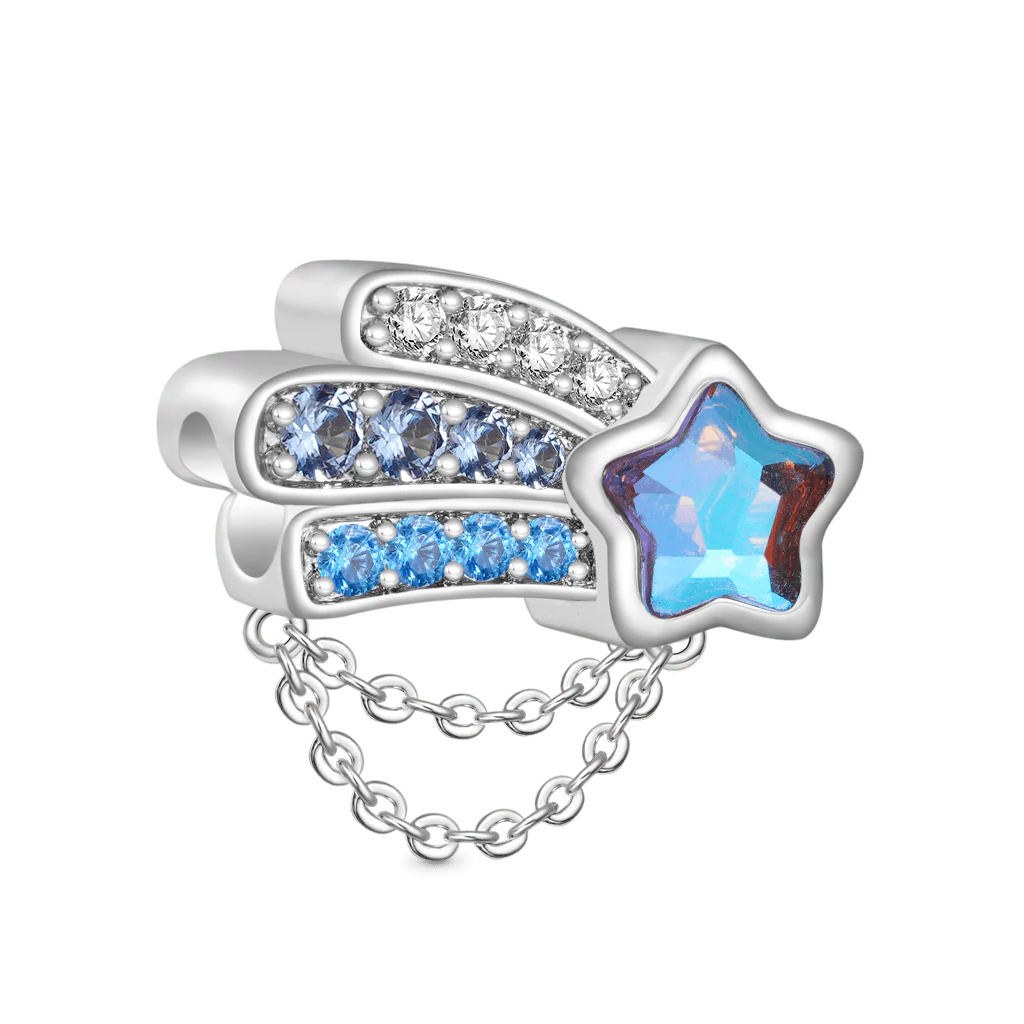 Gnoce Aqua Blue Starfish Charm Platinum-plated Silver Blend - Image 2