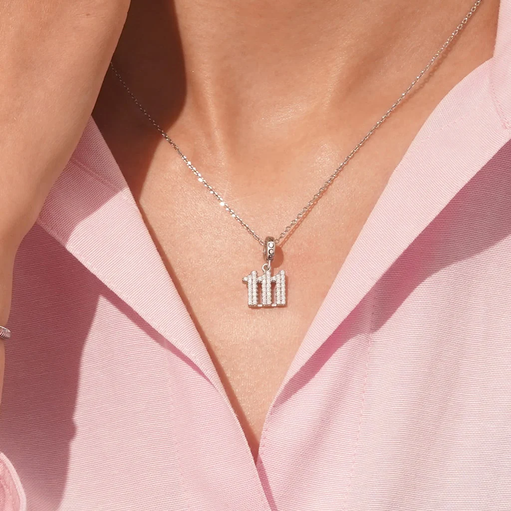 Gnoce Arabic Numerals Charm Platinum-plated Silver Blend - Image 5
