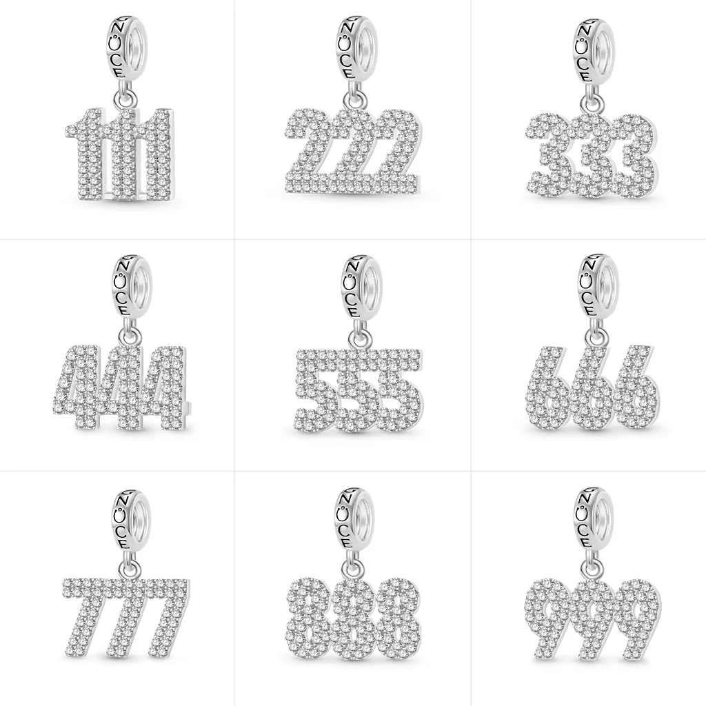 Gnoce Arabic Numerals Charm Platinum-plated Silver Blend - Image 6