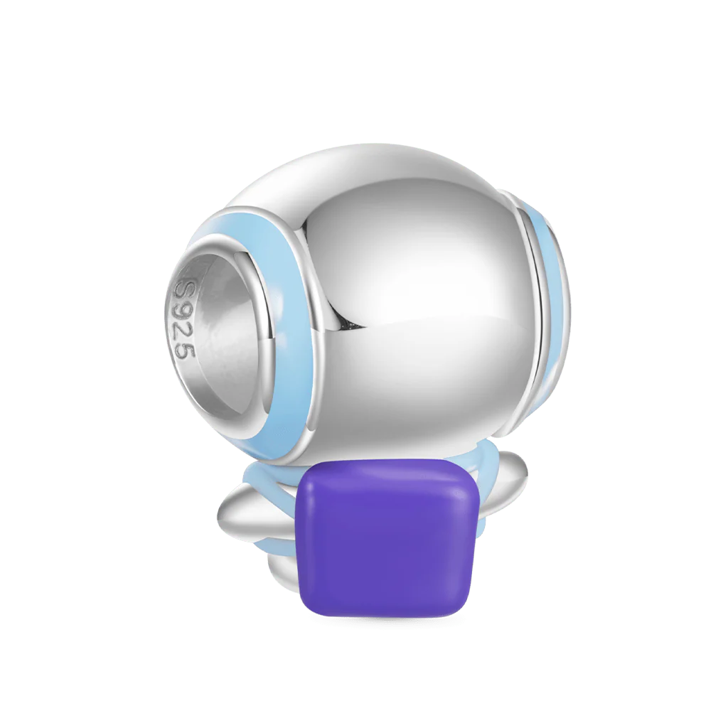 Gnoce Astronaut Milkko Cat Charm Platinum-plated Silver Blend - Image 2
