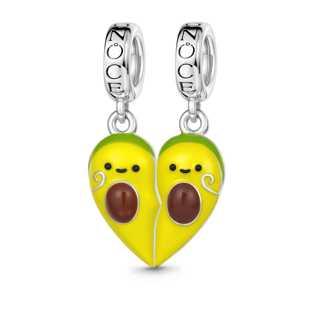 Gnoce Avocado Couple Customized Double Charm Platinum-plated Silver Blend