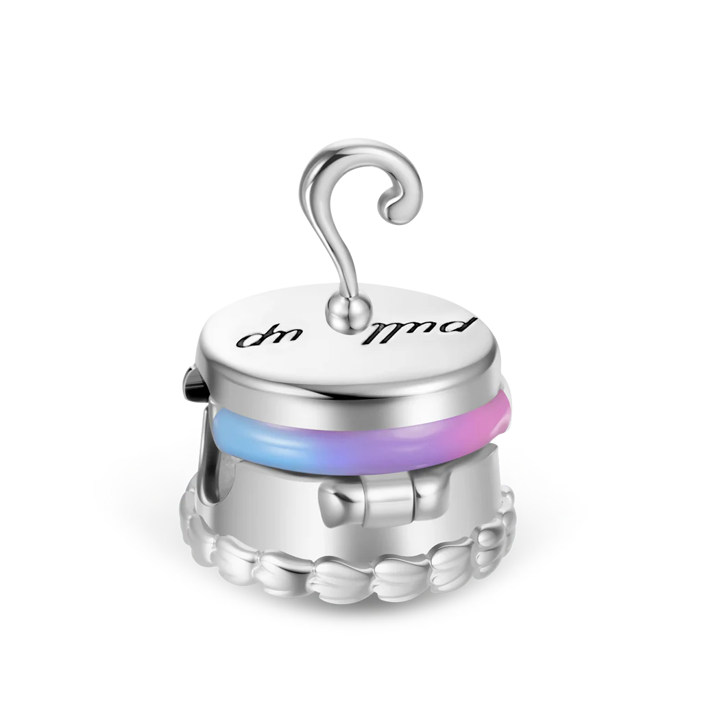Gnoce Baby Gender Reveal Cake Charm Platinum-plated Silver Blend - Image 3
