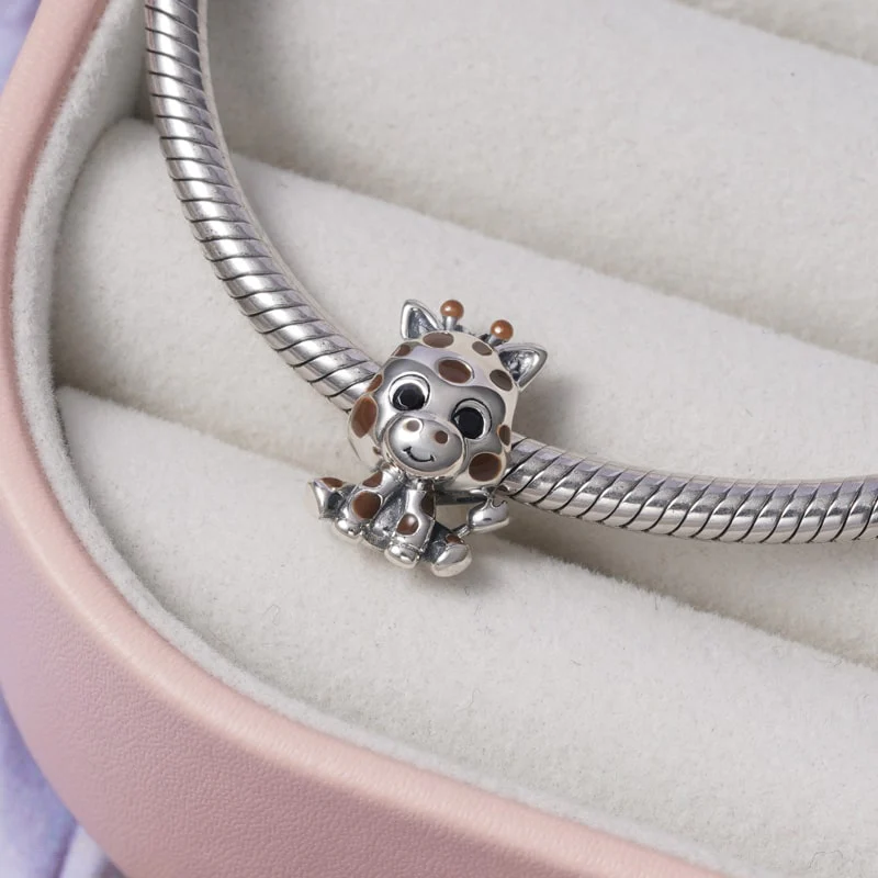 Baby Giraffe Charm Bead Sterling Silver - Image 2