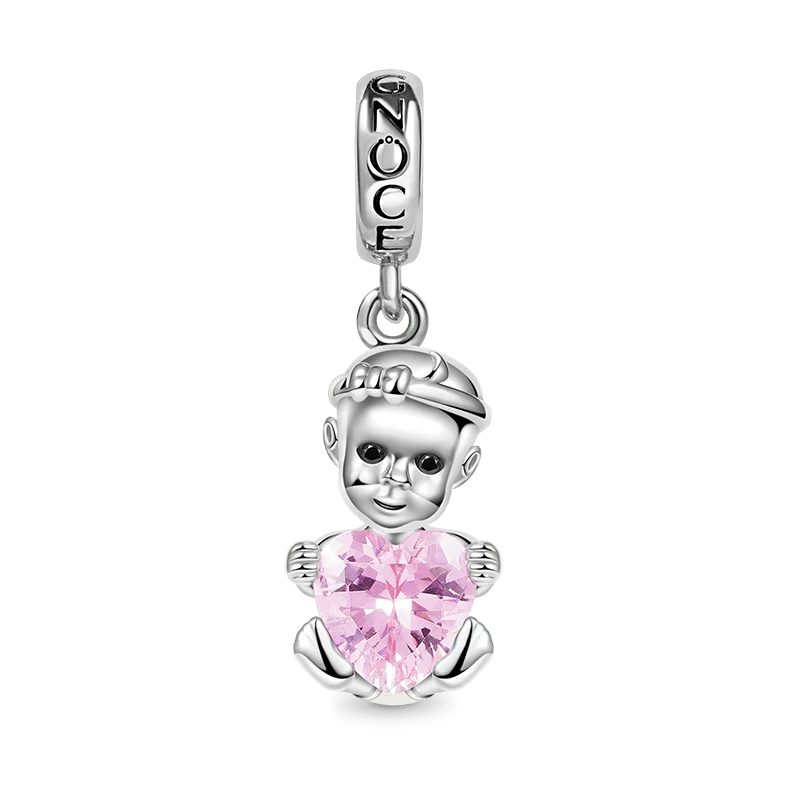 Gnoce Baby Girl Embraces Heart Charm Platinum-plated Silver Blend