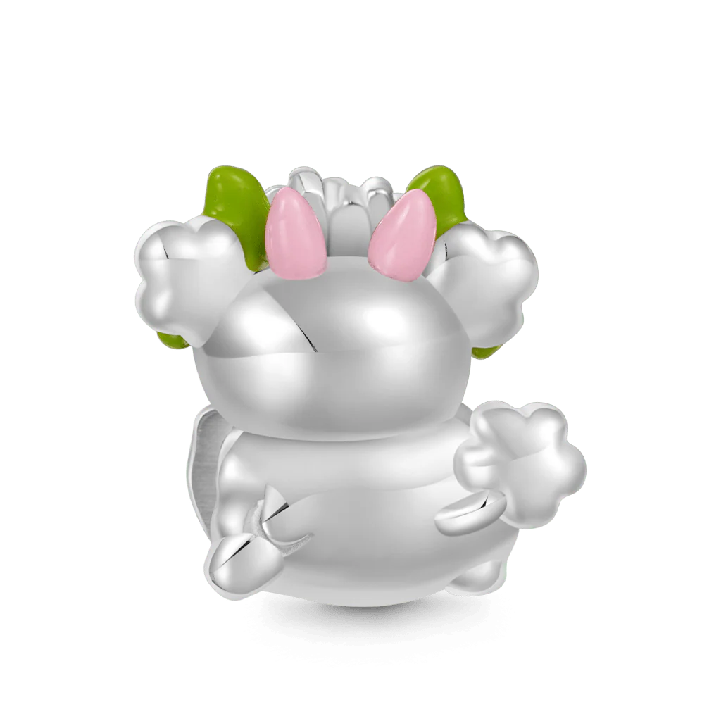 Gnoce Fuwuffle Meadow Baby Highland Cow Charm Platinum-plated Silver Blend - Image 2