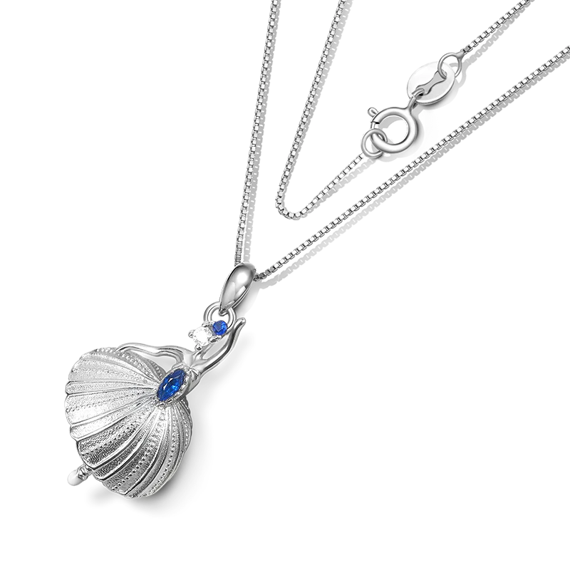 Gnoce Sparkling Ballet Necklace Platinum-plated Silver Blend - Image 2