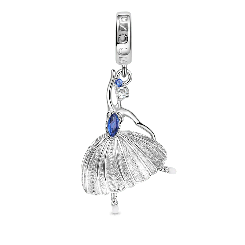Gnoce Ballet Charm Platinum-plated Silver Blend