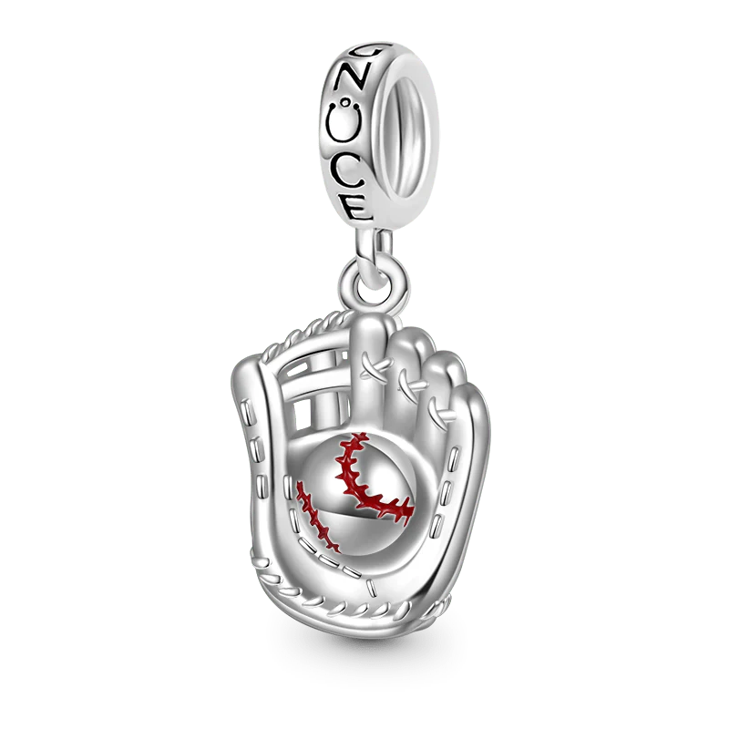 Gnoce Baseball Glove Charm Platinum-plated Silver Blend