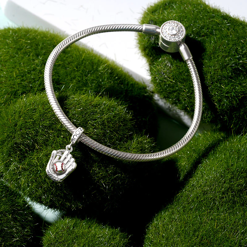 Gnoce Baseball Glove Charm Platinum-plated Silver Blend - Image 3
