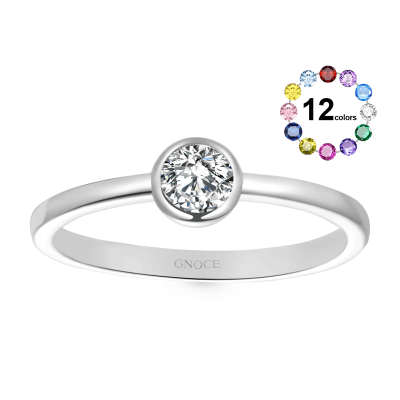 Gnoce Basic Solo Diamond Birthstone Promise Ring