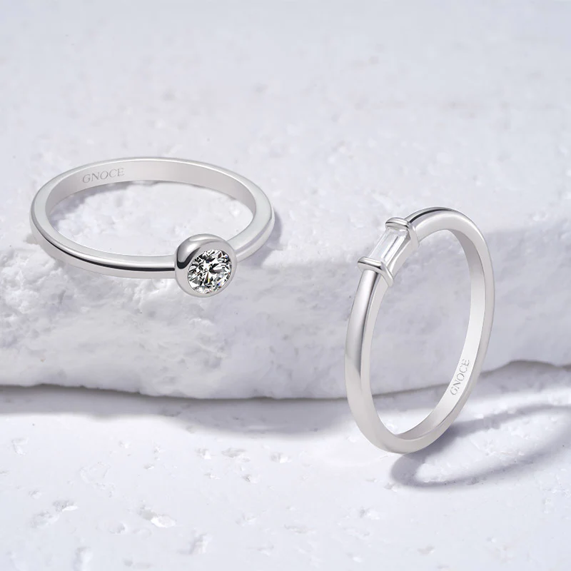 Gnoce Basic Solo Diamond Birthstone Promise Ring - Image 3