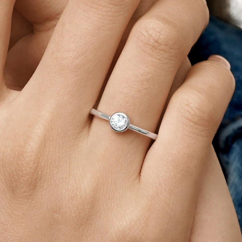 Gnoce Basic Solo Diamond Birthstone Promise Ring - Image 5