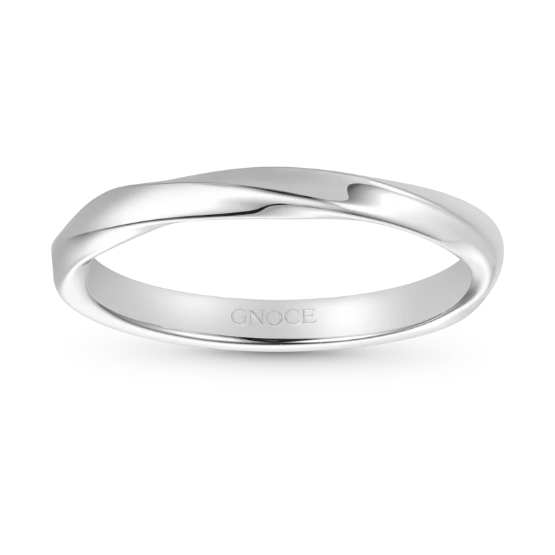 Gnoce Basic Twist Band Ring Platinum-plated Silver Blend