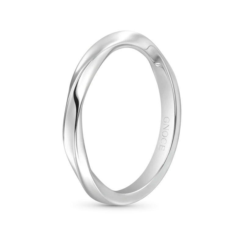 Gnoce Basic Twist Band Ring Platinum-plated Silver Blend - Image 2