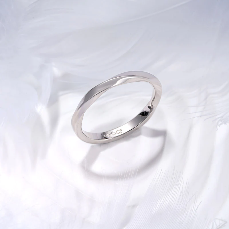 Gnoce Basic Twist Band Ring Platinum-plated Silver Blend - Image 3