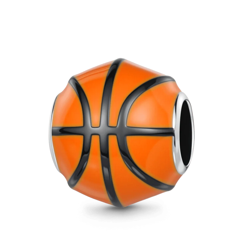 Gnoce Basketball Charm Platinum-plated Silver Blend