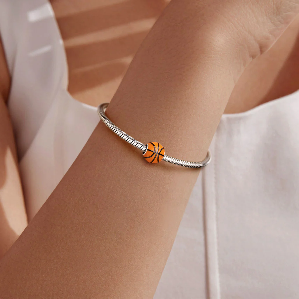 Gnoce Basketball Charm Platinum-plated Silver Blend - Image 2