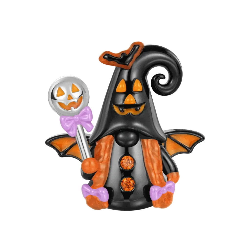 Gnoce Bat Gnome Glow-in-the-Dark Charm Platinum-plated Silver Blend