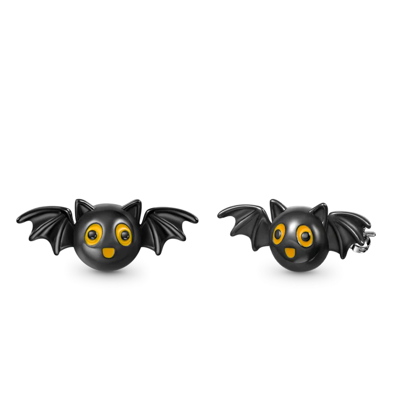 Gnoce Halloween Bat Stud Earrings Platinum-plated Silver Blend - Image 2