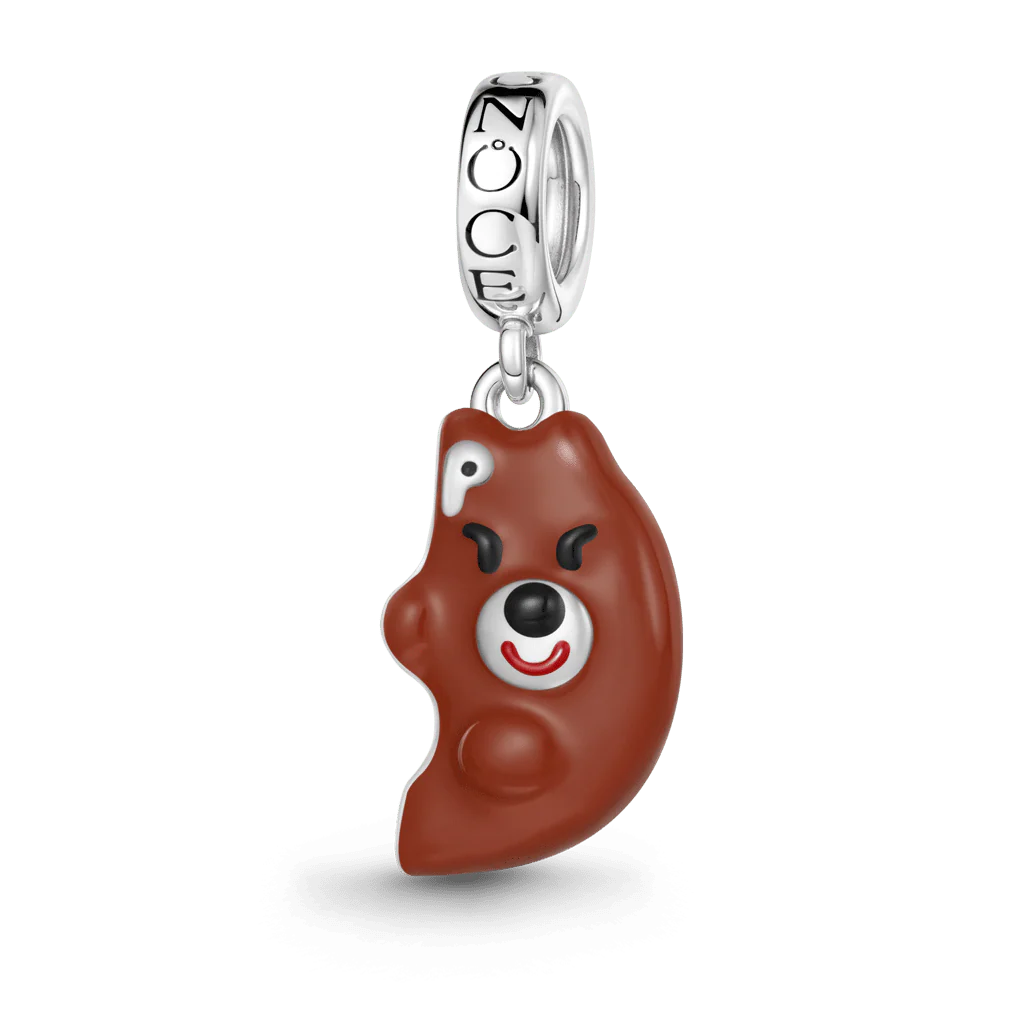 Gnoce  Bear Charm Platinum-plated Silver Blend