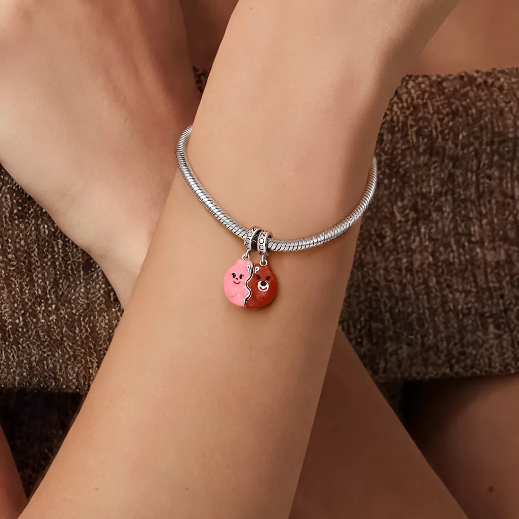 Gnoce  Bear Charm Platinum-plated Silver Blend - Image 3