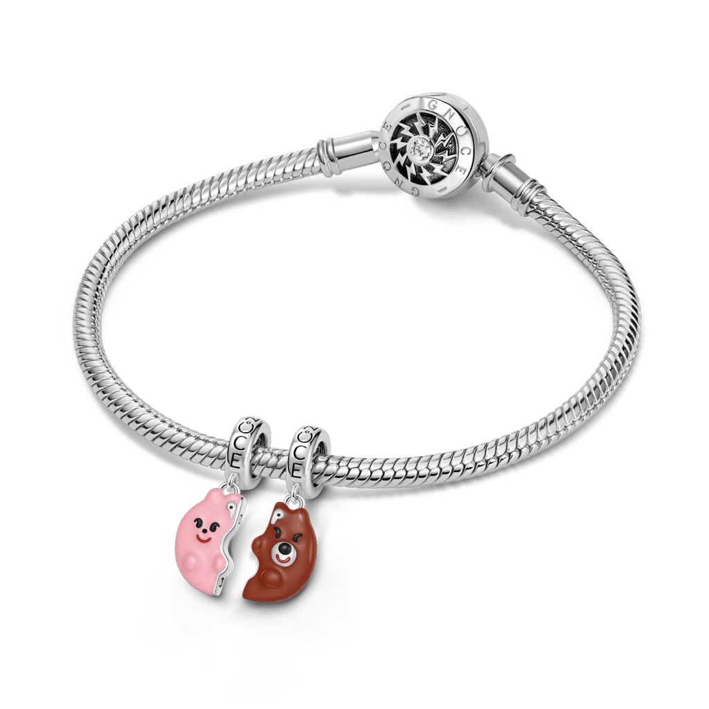 Gnoce  Bear Charm Platinum-plated Silver Blend - Image 4