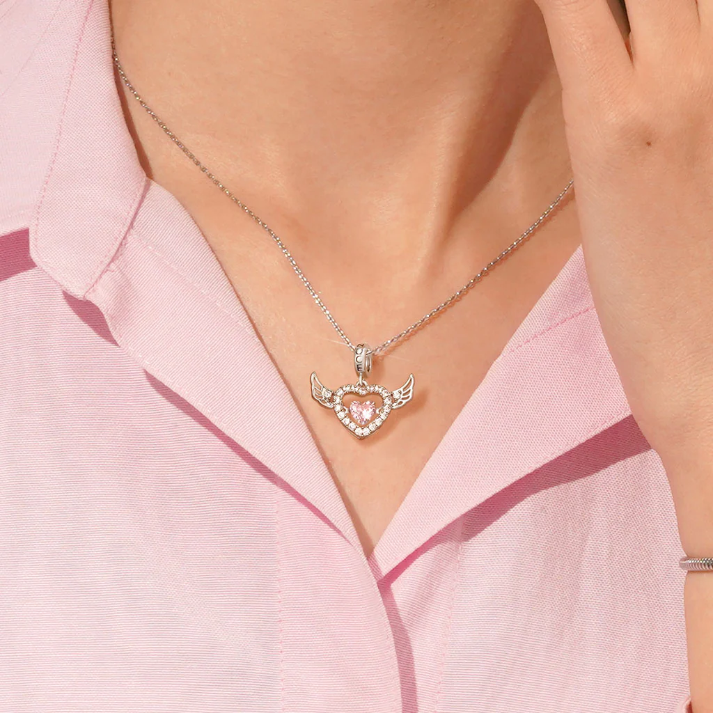 Gnoce Beating Heart Charm Platinum-plated Silver Blend - Image 4