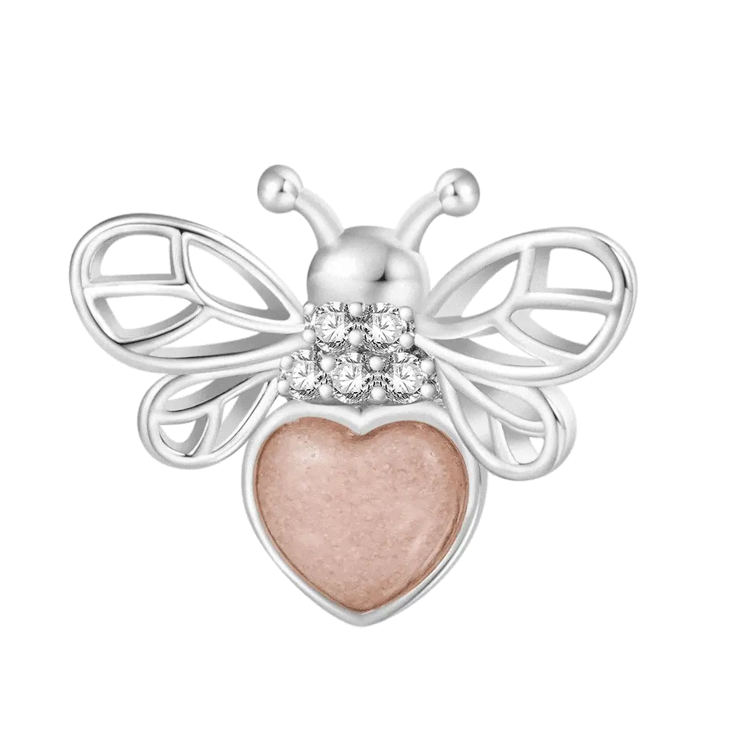 Gnoce Glow-in-the-Dark Bee Charm Platinum-plated Silver Blend