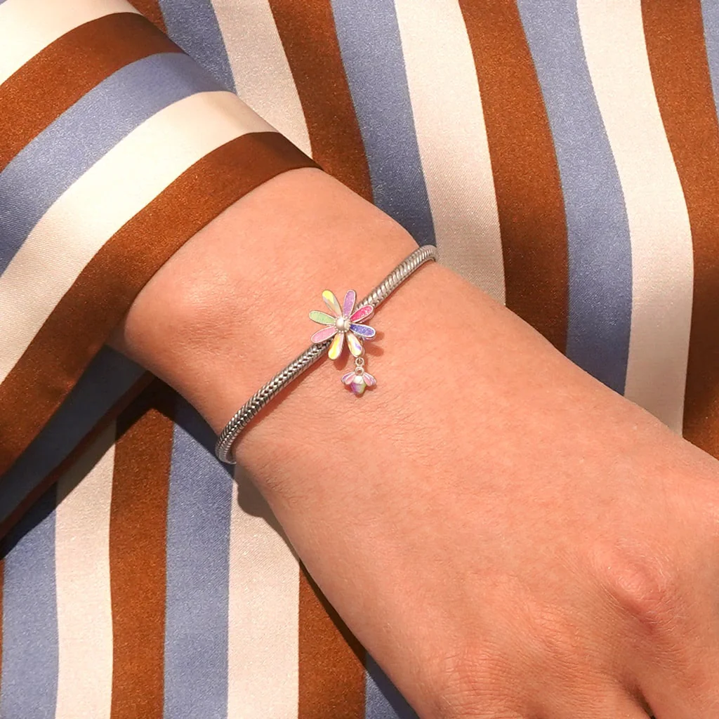 Gnoce Bee Daisy Colorful Charm Platinum-plated Silver Blend - Image 5