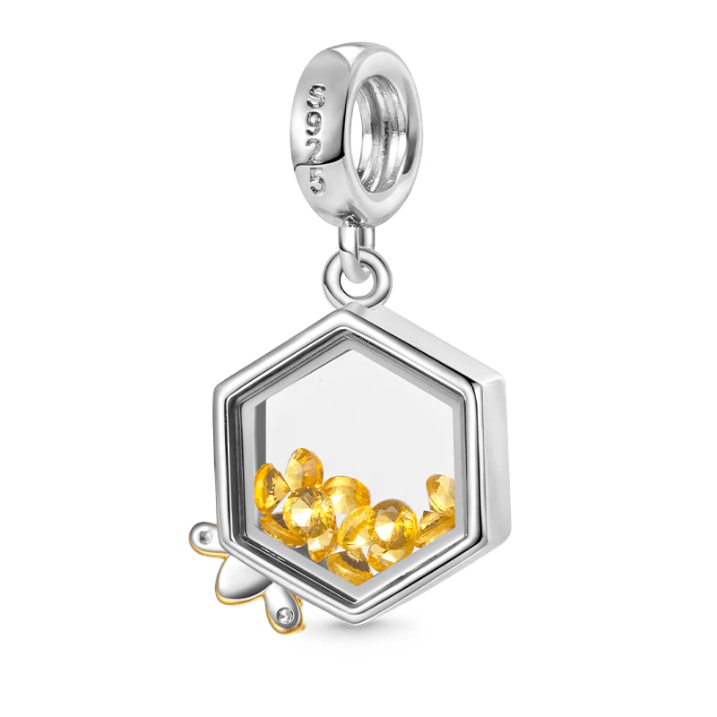 Gnoce Sparkling Bee Charm Platinum-plated Silver Blend - Image 2